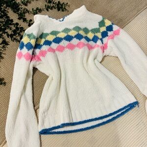 Energie Women's Sweater with Pink, Blue, and Green Accents